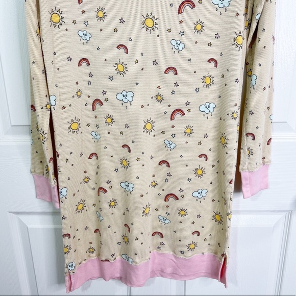 Hello Nite! Revolve Long Sleeve Thermal Waffle Knit Pajama Sleep Shirt S-L - Picture 4 of 8